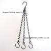 Black Double Hook Bird Cage & Flower Pot Hanging Chain, 1.2MM, with Eight-Character Design.