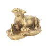 Brass Bull Ornament Lying Position Statue Wall Street Bull With Base for Tea Pets Small Craft