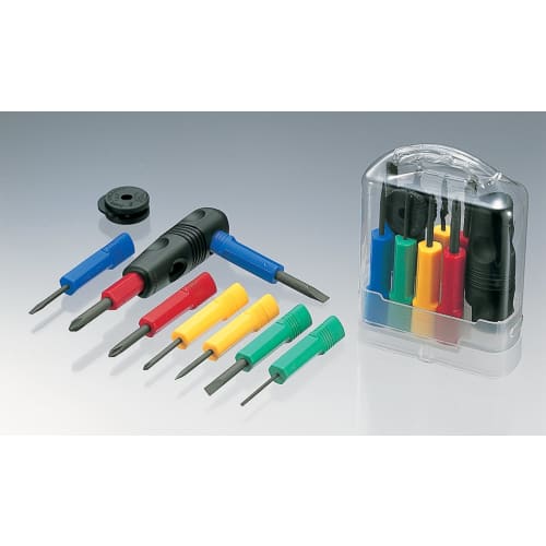 ANEX Screwdriver Set with Magic Coin, 8-Piece Set (Phillips 0/Phillips 1/Phillips 2/Slash 1.8/Slash 2.5/Slash 5/Slash 6/Drill Bit) No. 5800