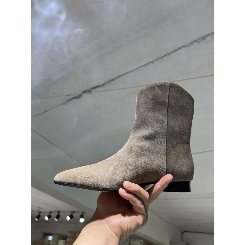 

Винтажные кожаные матовые замшевые ботильоны на остром каблуке и плоской подошве, узкие ботильоны, ковбойские ботинки в стиле вестерн, женские ботинки Мартин 37