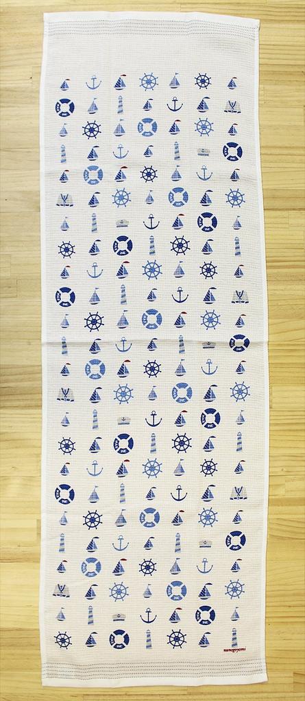 Kontex Yüz Marine 33 x 100 35008 Imabari yapımı Havlu, "Nuno Goyomi" (Kumaş Takvimi), Mavi, cm,