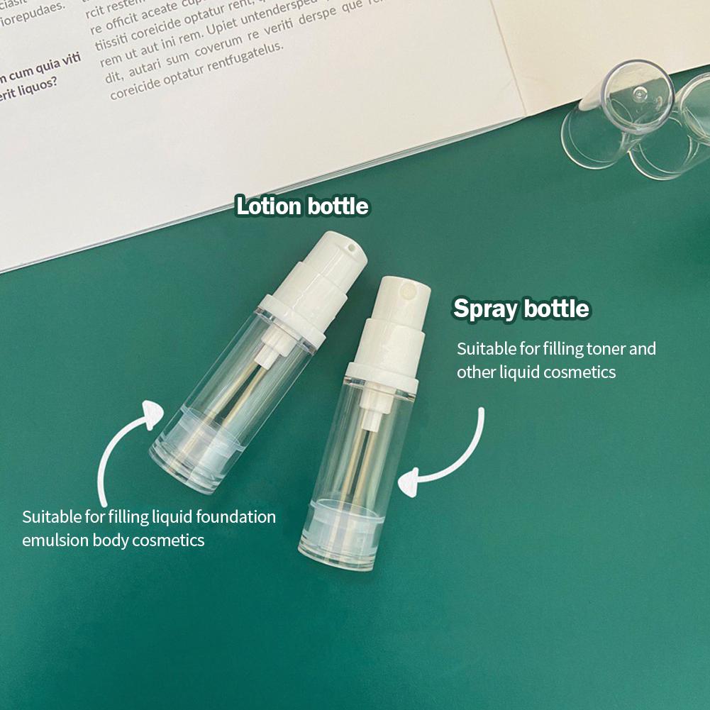 5/10ML Liquid Foundation Travel Bottle Cosmetics Eye Cream Vacuum Bottle Press Bottle Spray Bottle Travel Portable Refillable Bottles