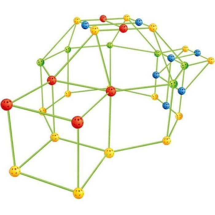 

175 pcs Kids Cabin Construction Kit Luminous DIY Fort Toys – Boy Girls Age 4 5 6 7 8 9 Years Games Tent Educational