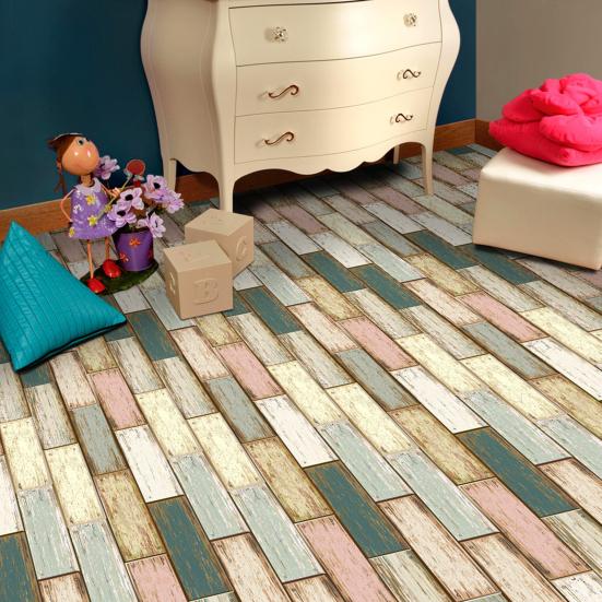 Samolepka na dlaždice DIY Dřevěná textura Statická podlahová samolepka Samolepky na zeď pro domácnost