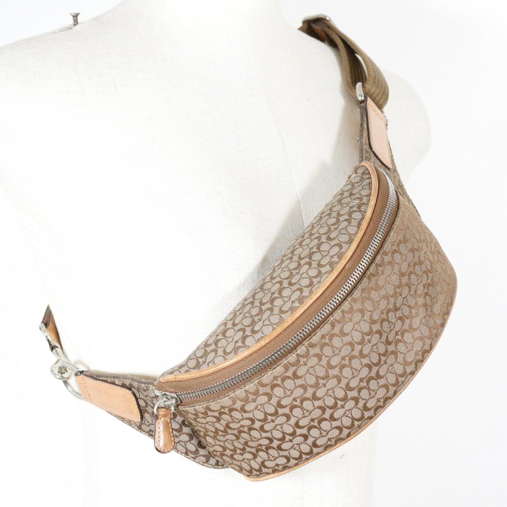 Coach Mini Signature Waist Bag F05093 Brown Canvas Women Used