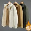Winterwarme Hemden für Herren Japanischer Stil Cargo Langarmhemd Mann Verdicken Lässige Oberteile Doppeltasche Fleecejacke