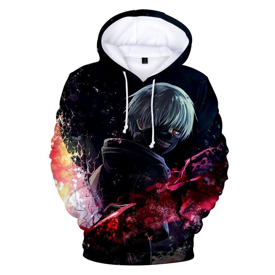Tokyo Ghoul Hoodie Herren Damen 3D-Druck Pullover Cosplay Kostüm In Premium Baumwollmischung