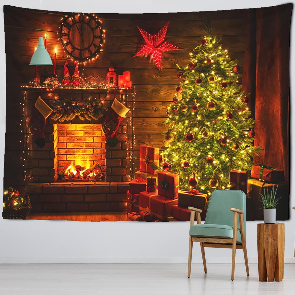 Cămin de Crăciun Cadou Sosete Tapiserie Agățat pe perete Pomul de Crăciun Vrăjitorie Psihedelic Anul Nou Cameră Acasă