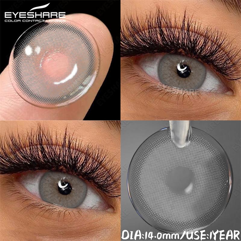 EYESHARE Color Contacts Lenses for Eyes 1Pair Blue Contact Gray Pupils Brown Eye Contacts Beauty Makeup Green Lenses Yearly