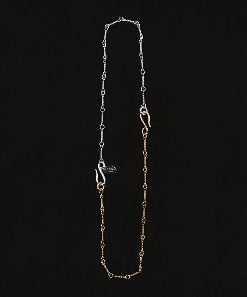 Marta 925 Silver. Half And Half Necklace