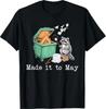 Habe es bis Mai geschafft Waschbär Mülltonnen Lehrer Letzter Schultag T-Shirt