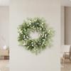 Faux Eucalyptus Wreath with White Flowers Authentic Artificial All Seasons for