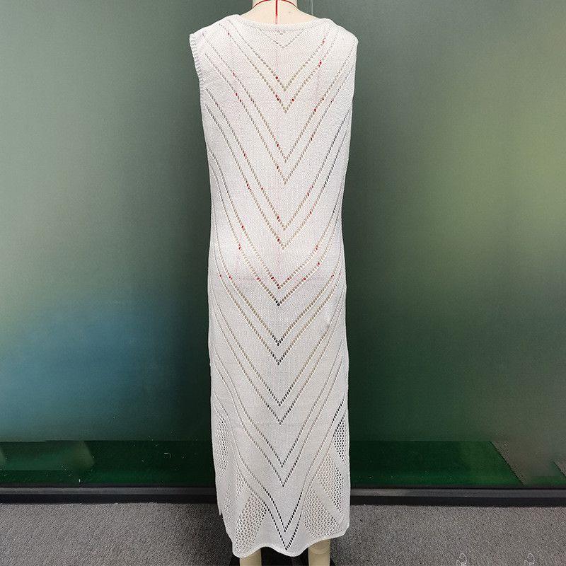 2025 European & American Knit Crochet Beach Cover-up: Sexy, Hollow Out, Sunscreen Cardigan for Seaside Vacations.