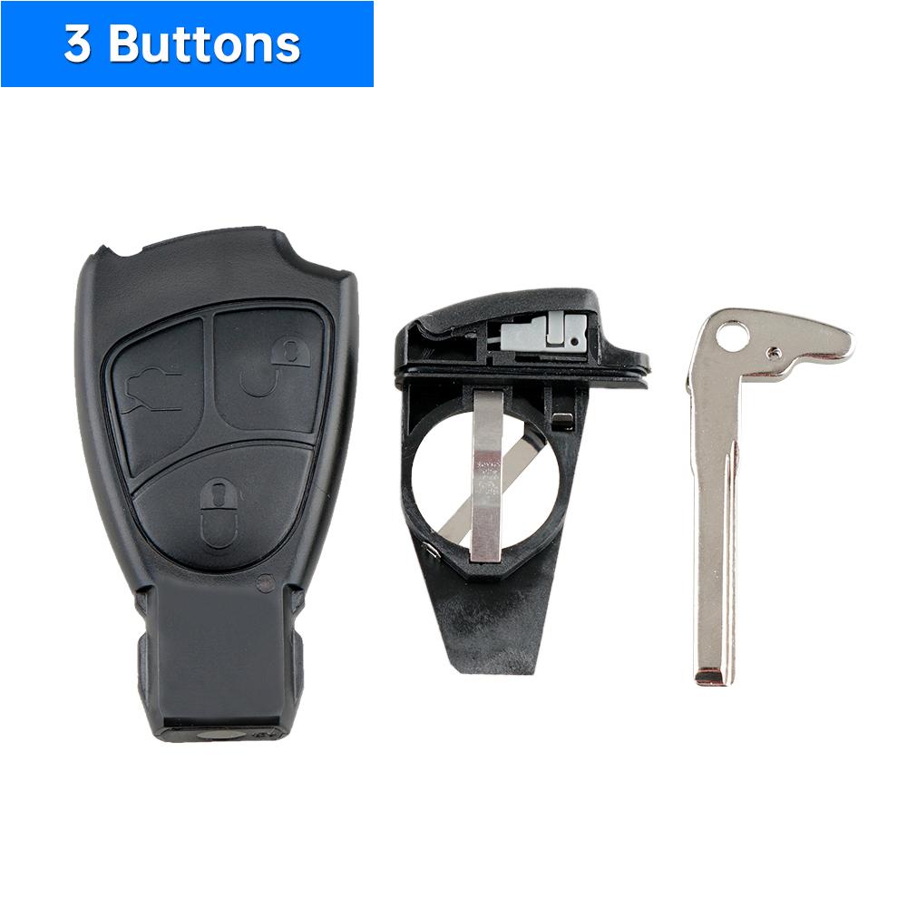 2/3/4 Buttons Car Key Fob Case Shell Replacement Insert Key Remote Cover with Balde Holder Fit for Mercedes/Benz M B E CL SLGood product