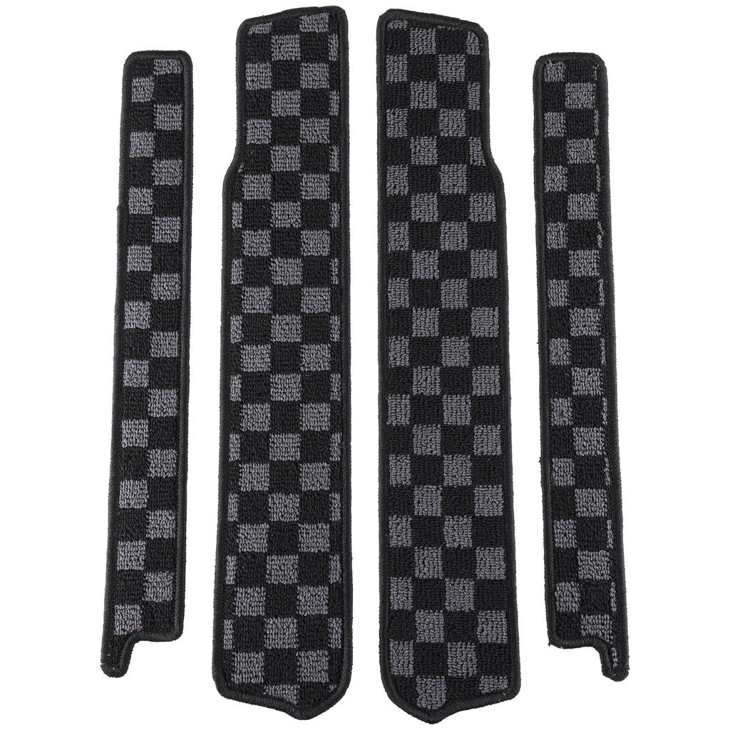 Freed GT Series Compatible Door Entrance Scratch and Stain Resistant Side Step Set Mats, Mats, 4-Piece (Checked)