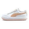 Puma Suede Mayu Thick Sole Wraparound Shock Absorption Wear-Resistant Lightweight Breathable Low-Top Skate Shoes Women sneaker White Orange 382581-03