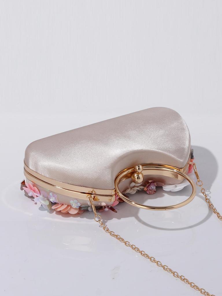 Handgefertigte Perlen-Blumen-Clutch für Hochzeiten und Partys