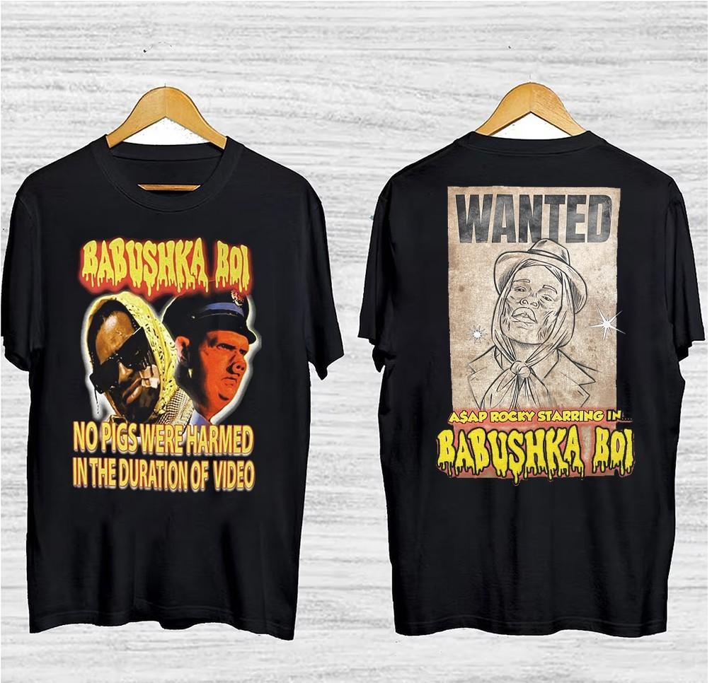 Retro Asap Rocky Babushka Boi UnisexBlack S-235XL Shirt 20D186