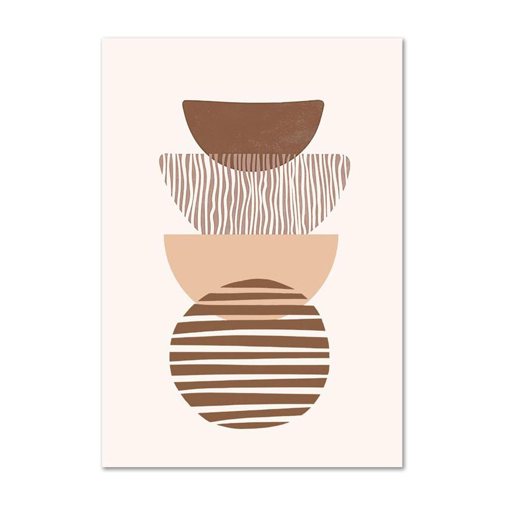 Abstract Boho Geometric Wall Art Lines Leaves Canvas Painting Poster and Print Flower Nordic Wall Picture for Living Room Home