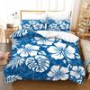 Flowers Queen Bedding Set 3D Print Singlesided Printed Comforter Plant Leaves Romantic and Warm Duvet Bedding Cover For Girls
