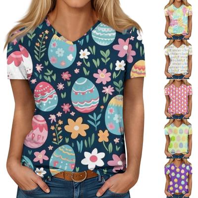 Short Sleeve Shirts For Women Cute Tops Printed Tees Blouses Casual Plus Size Basic Tops Pullover