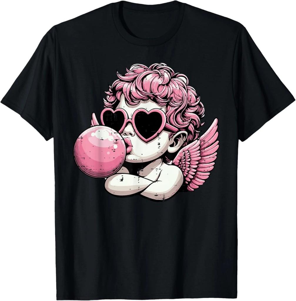 Valentines Day Cupid Bubblegum Retro Cherub 100% Cotton T-shirt Mens Tees Top