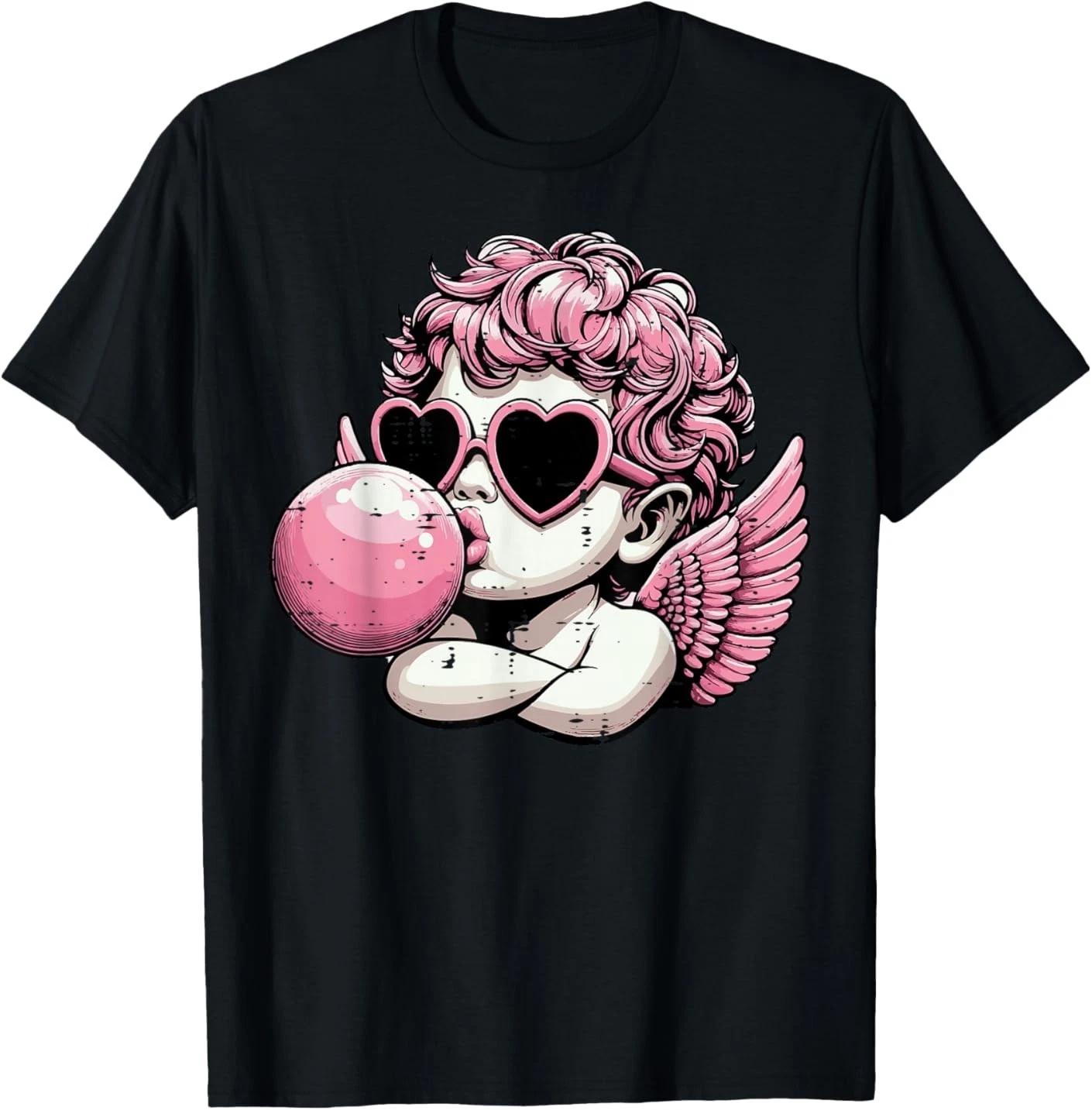 

Valentines Day Cupid Bubblegum Retro Cherub 100% Cotton T-shirt Mens Tees Top L