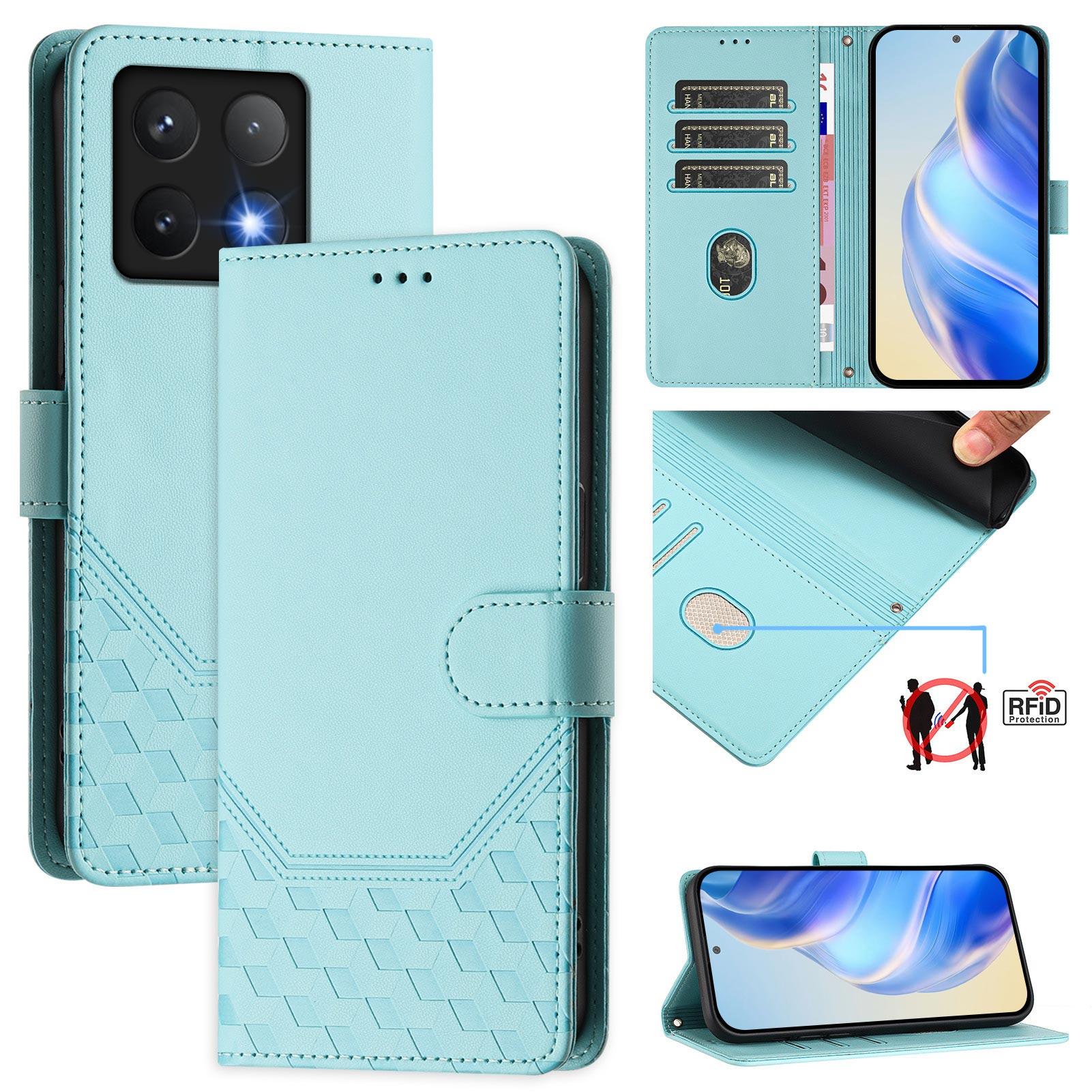 

Для Xiaomi 14T Pro Чехол с принтом в виде сот, блокирующий RFID, кожаный чехол для телефона с ремешком A