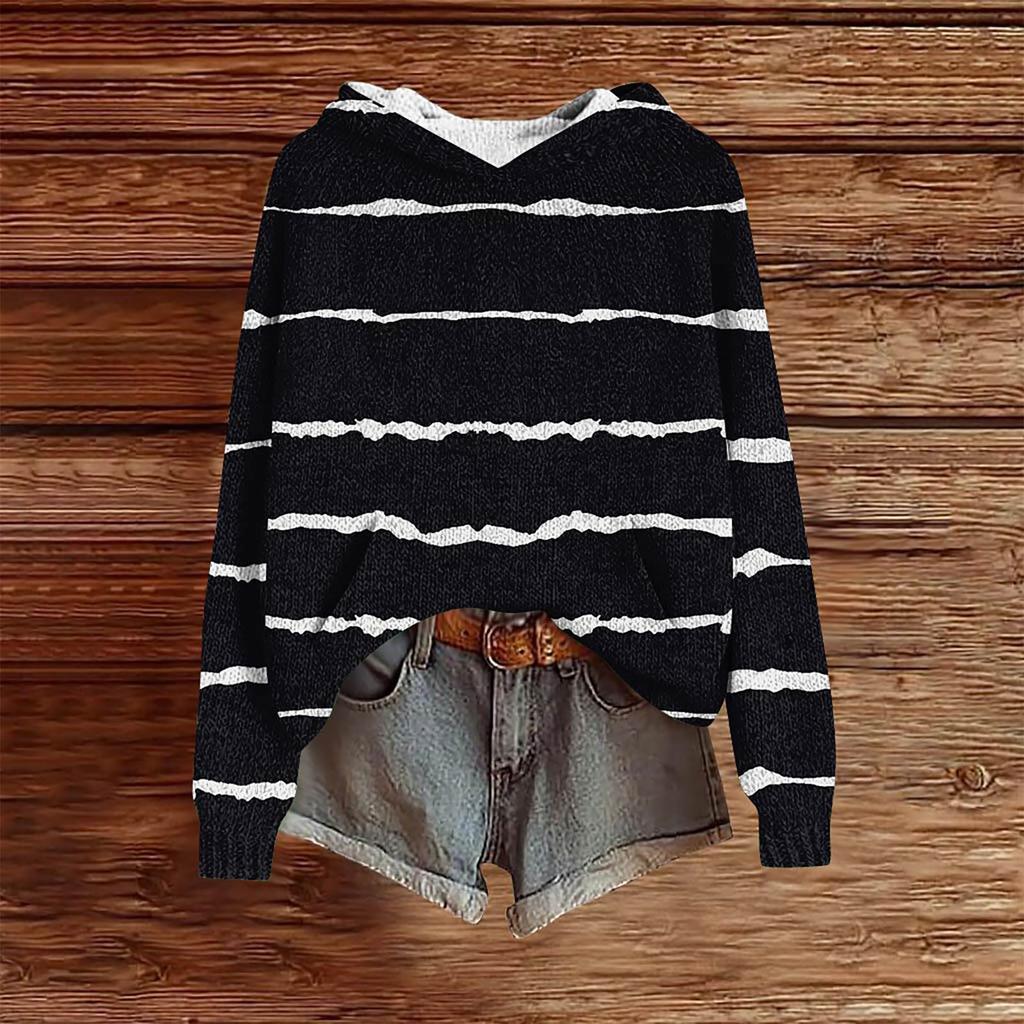 Sweatshirts For Women Knit Sweater Cute Shirt Fall Pullover Hooded Sweatshirt