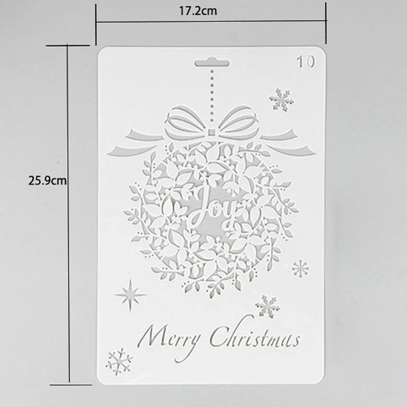 Sello Artesanal DIY Pintura de Pared Plantilla de Flores Scrapbooking Repujado Navidad Plantillas Huecas