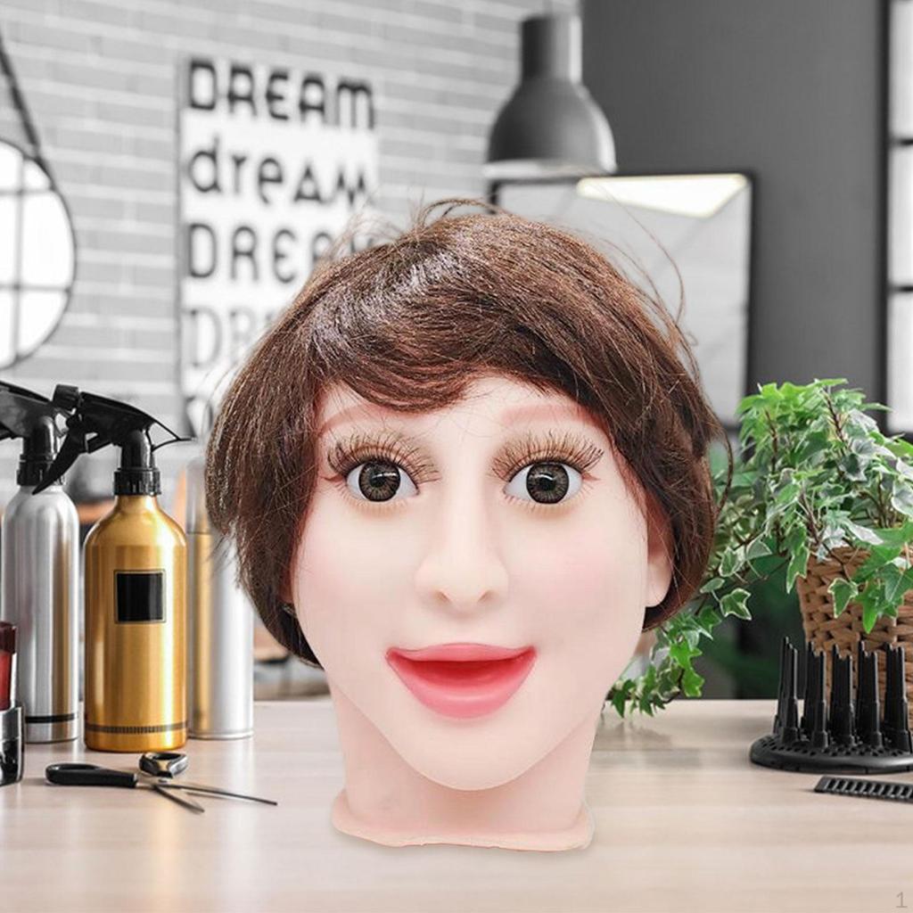 Female Mannequin Head Display Model Random Versatile Use Realistic Hat Rack Holder for Salon