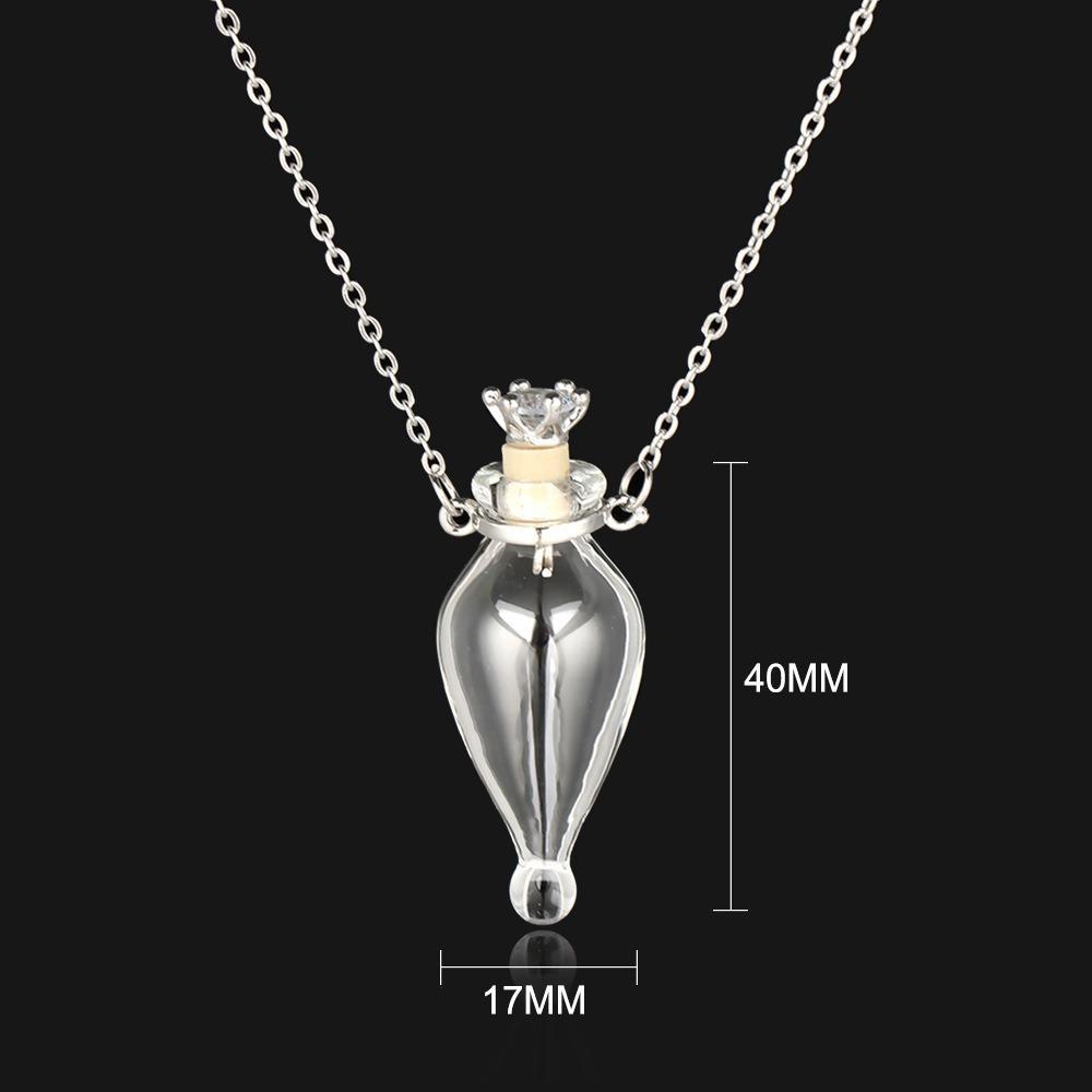 Transparent Openable Necklace Water Drop Mini Bottles Necklace Glaze Vial Pendant Keepsake