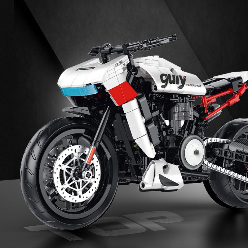 Stadt Super Rennmotorrad Montiertes MOC Bausteine Motorrad Modellbausatz Technische Spielzeuge Geschenke für Jungen Erwachsene Kinder 500+ Teile