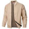 Men's Spring Autumn Baseball Collar Solid Color Jacket Men's Casual Jacket Loose Tops