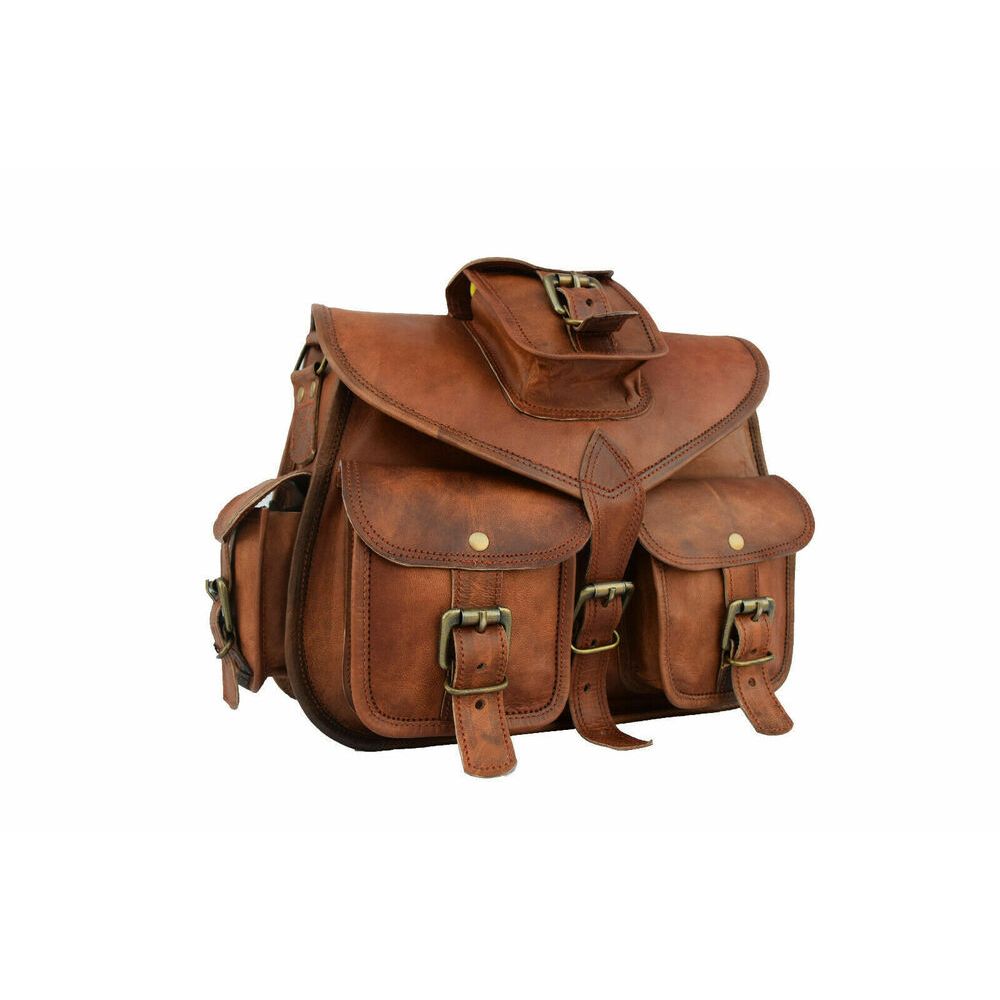 Distress Brązowa Skórzana Torba Damska Torebka Listonoszka Torba Na Ramię