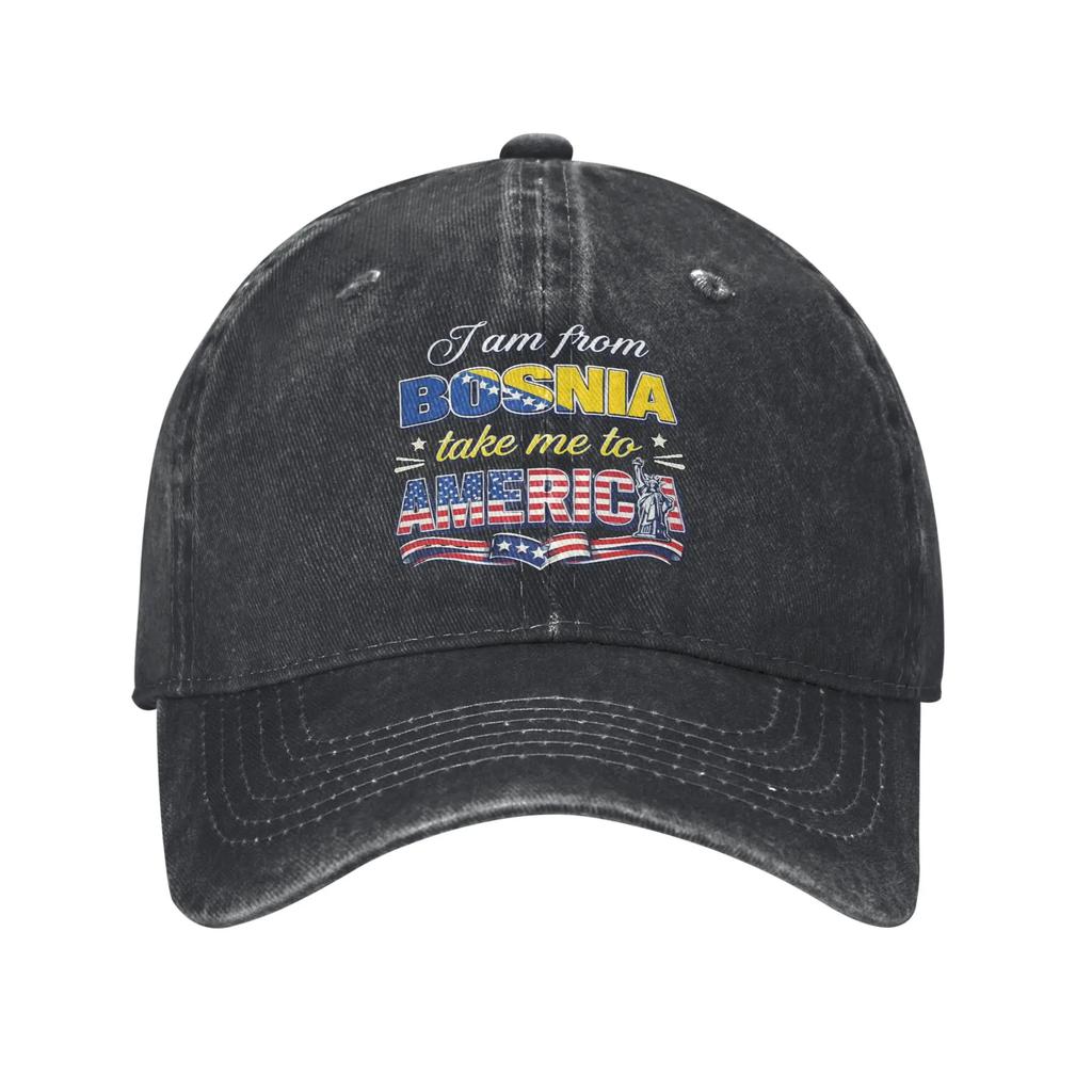 I Am From Bosnia Take Me To America Baseball Cap Accessories For Unisex Adjustable Trucker Hat