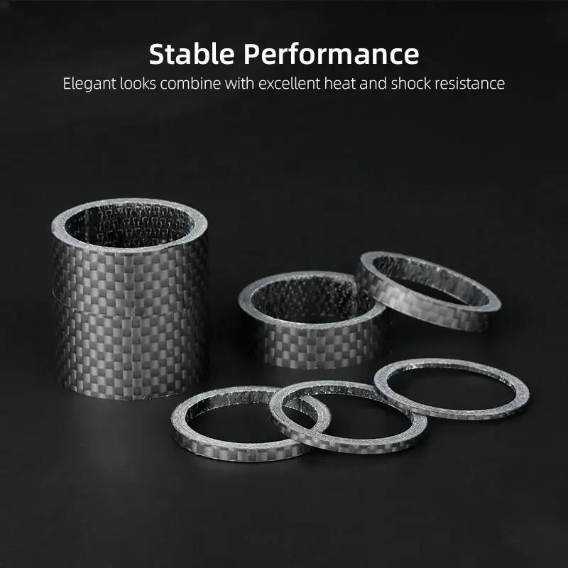 Bicycle Carbon Fiber Spacers for 1-1/8" 28.6mm Fork Headset Handlebar Stem Rise up Height Adjust Washers 3K Matte Rings