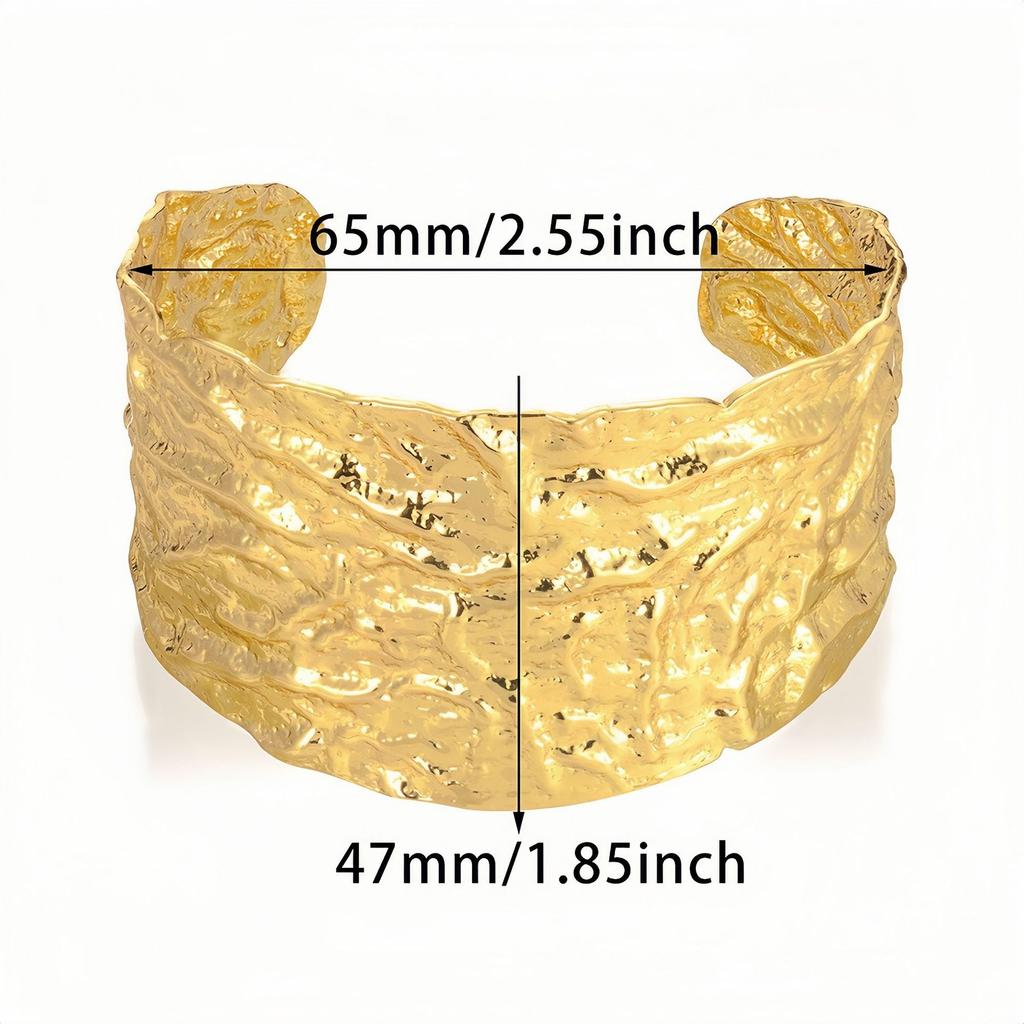 Exquisite klassische Beulenmuster-Öffnungsarmbänder für Frauen, Manschettenarmband, Goldfarbe, Edelstahl, Handornament, Geschenk