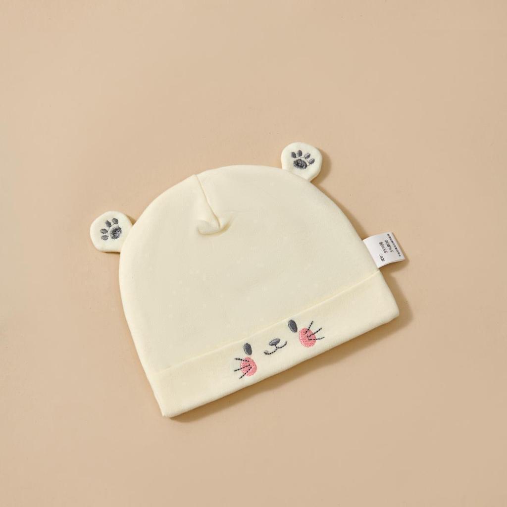 Newborn Baby Hat Cotton Double Layer Soft Cap for 0-3 Months Boys Girls Cute Spring Autumn Infant Beanie Protect Fontanel