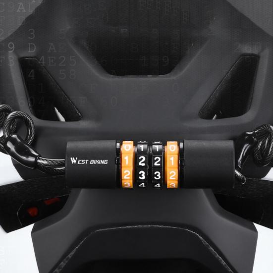 Cable Helmet Lock Quick Locking Waterproof 4-digit Password Anti-theft Motorcycle Helmet Password Lock Bike Supplies