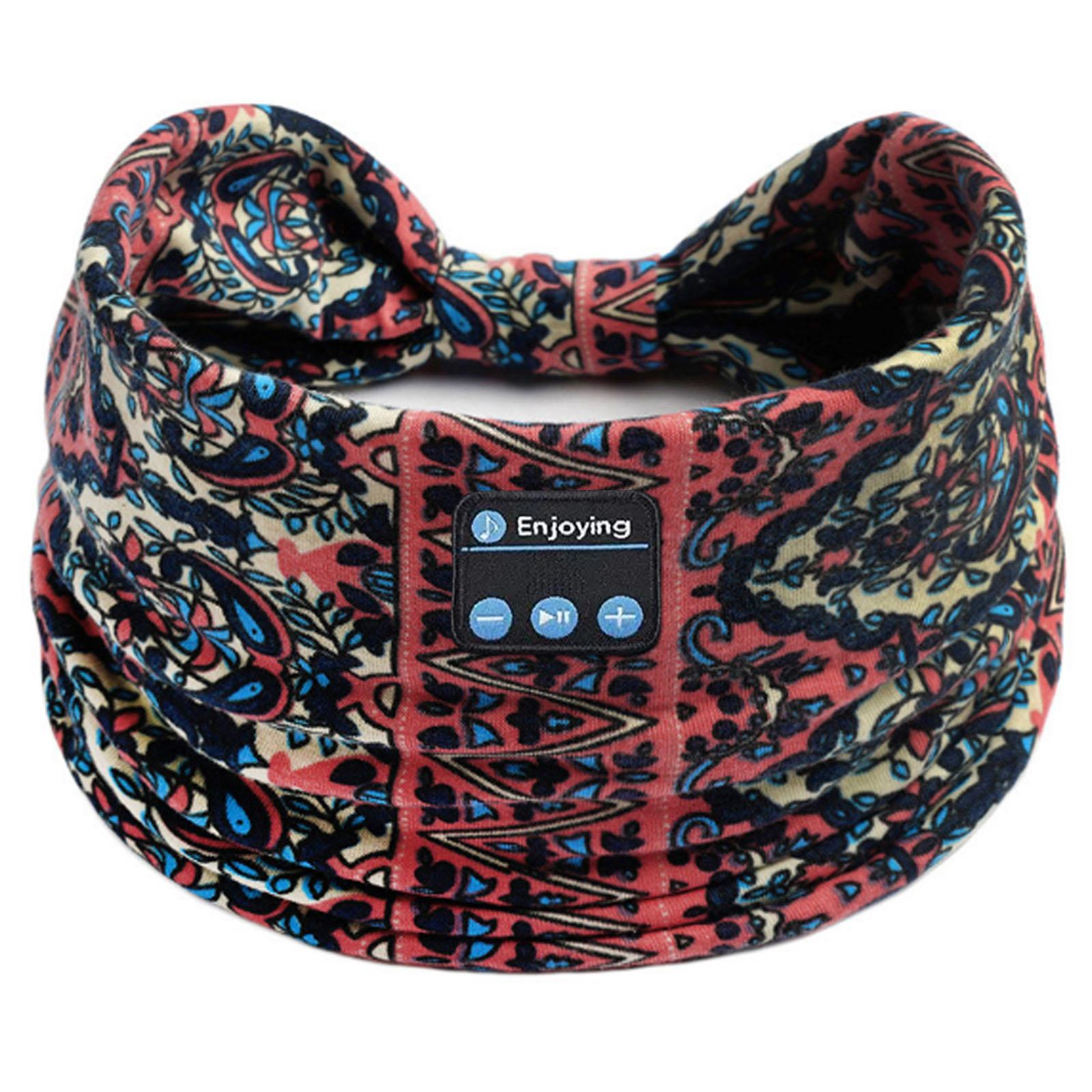 

Wireless Sleeping Headphones Soft Washable Yoga Running Bluetooth Headset Headband Handsfree Music Earphone Leopard Pattern