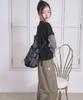 The Green Lab Ribbon String Dot Backpack [Grey]