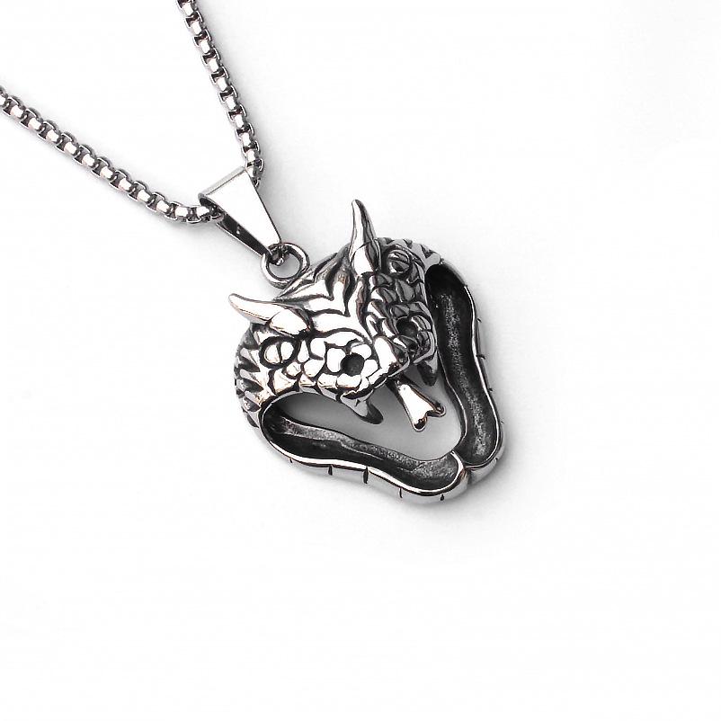 Hip-Hop Zodiac Year of the Snake Pendant: Cobra King Necklace for Men & Women - Stainless Steel Animal Jewelry