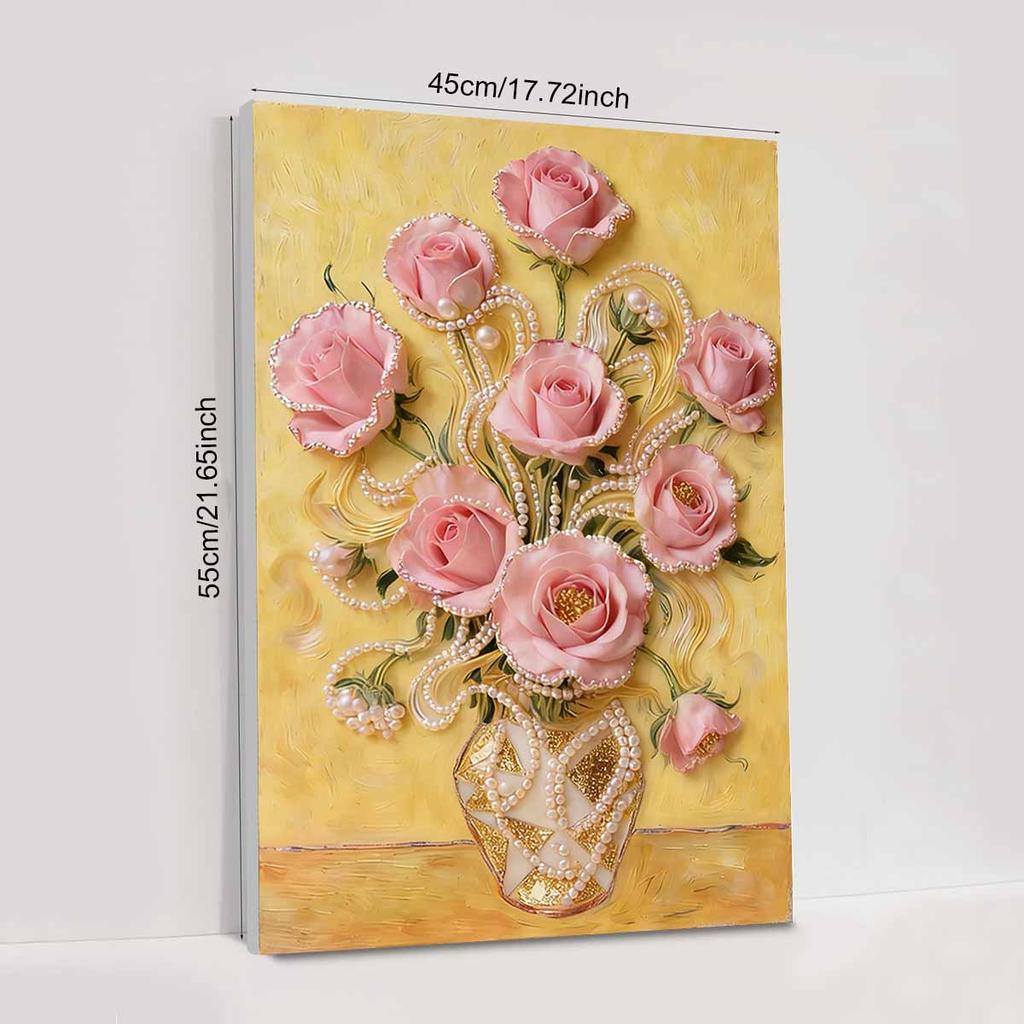 Crystal Pearl Painting 5D DIY Frame Decoration Painting Carnation Home Wall Decoration Transparent Pearl Gemstone Painting Picture Art Crafts