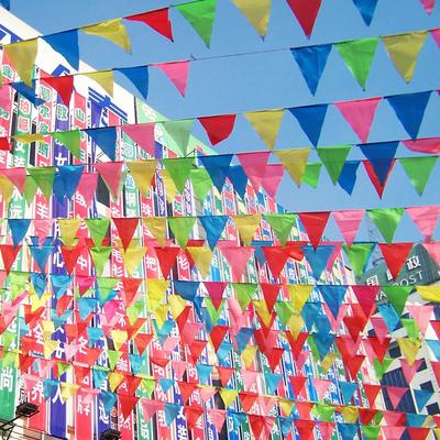 150 stücke Bunte Wimpel Banner Fahnen Multicolor Bunting String Dreieck Fahnen