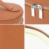 Lychee Grain PU Leather Double Zipper Makeup Bag - Large Capacity, Travel Waterproof Toiletries & Skincare Storage