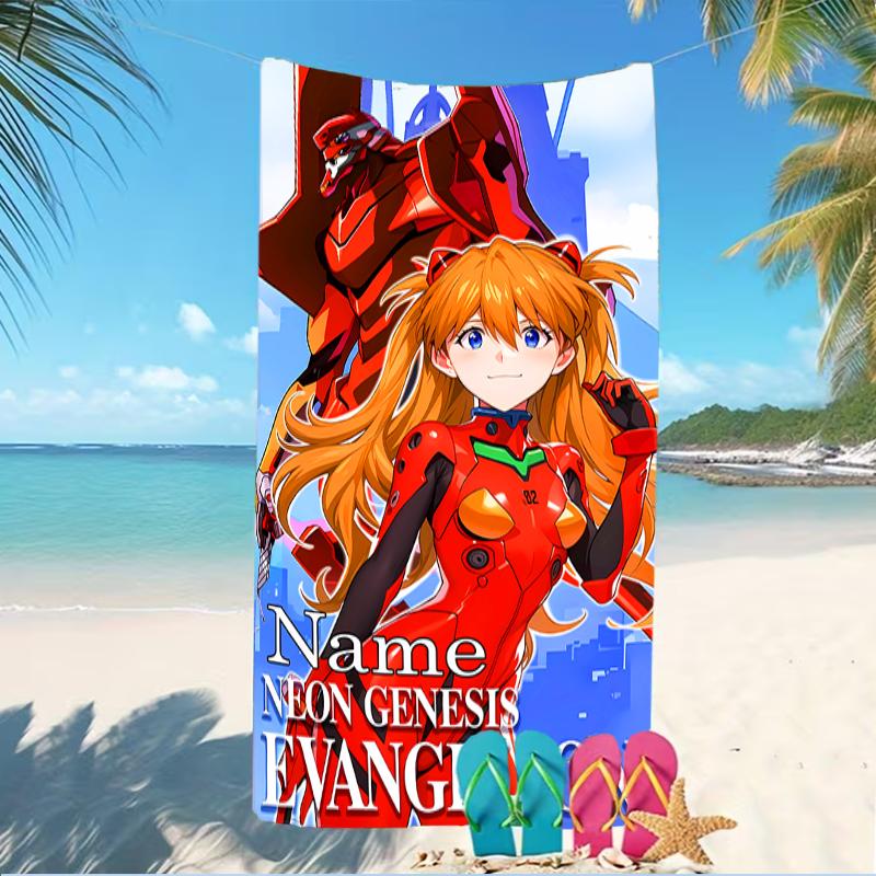 Customizable personalized beach towels Neon Genesis Evangelion themed designs.Suitable for the beach, yoga, sports;ideal as beach accessories