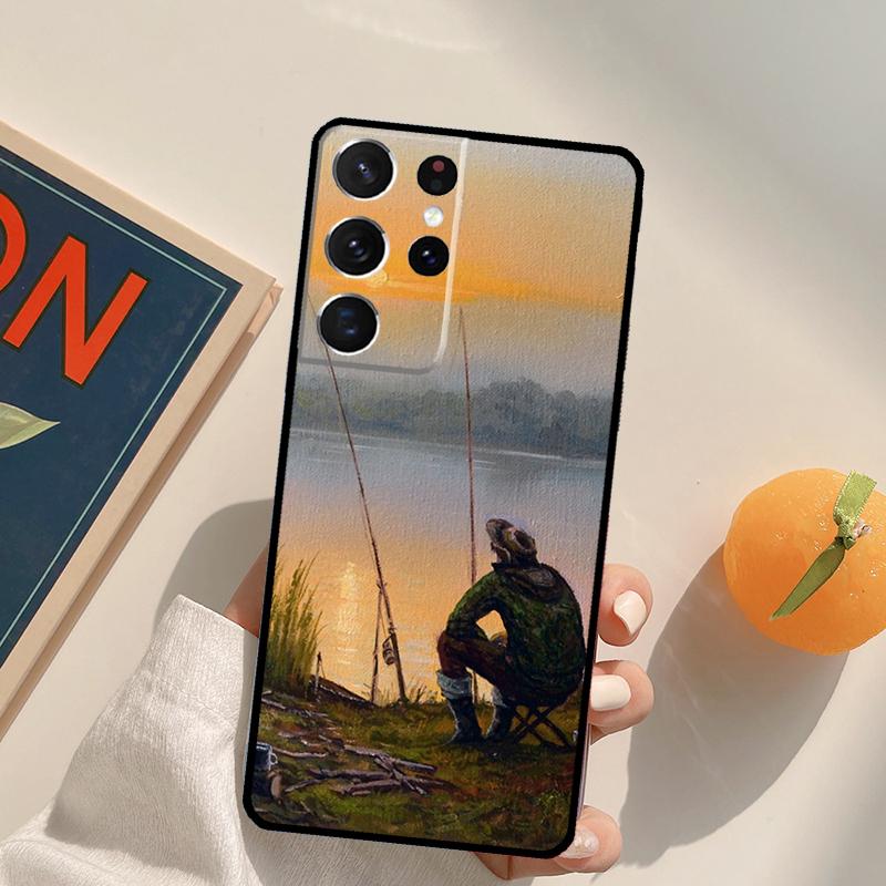 Fish Fishing Fisherman Phone Case For Samsung Galaxy S24 S25 S26 Ultra S20 S21 S22 S23 Plus S10 S25 FE Back Cover