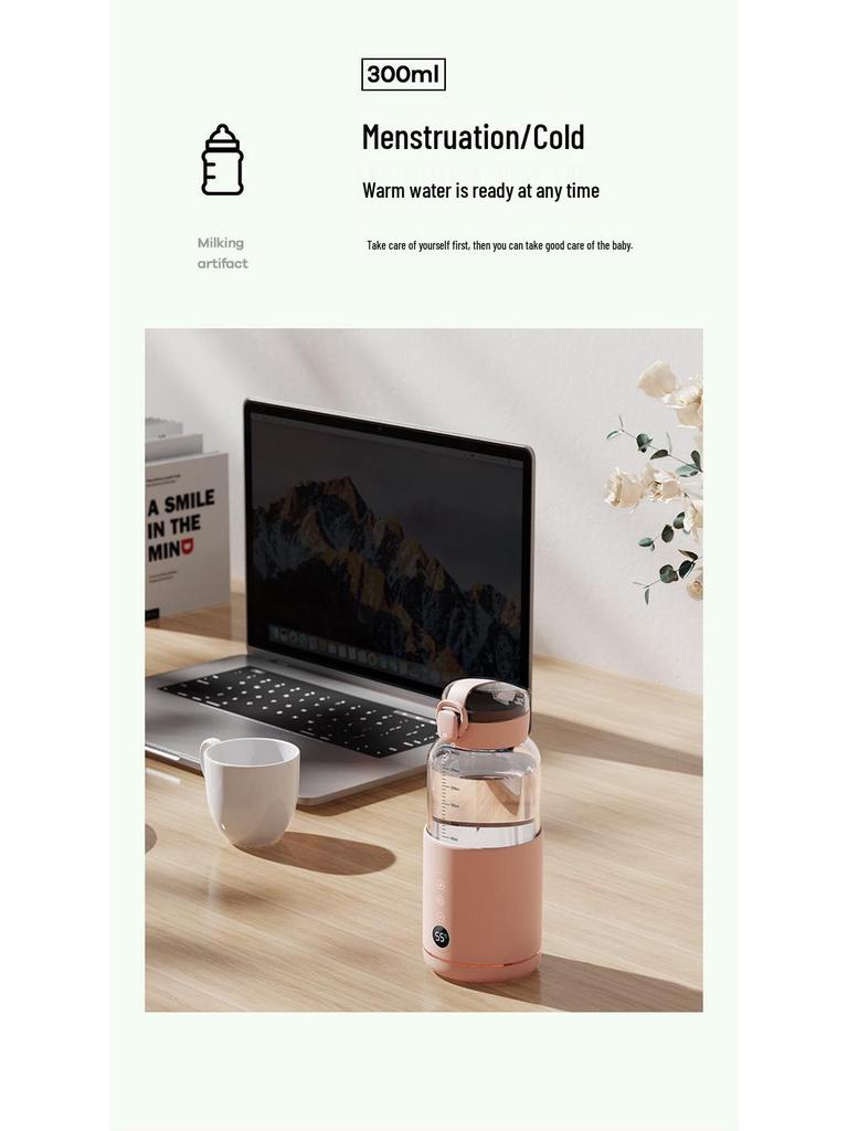 Portable Wireless Baby Formula Maker & Insulated Charging Kettle for Warm Milk On the Go