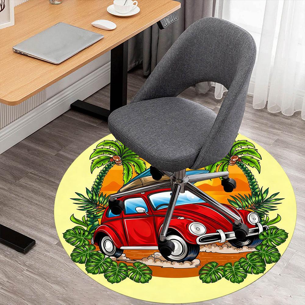 

1pc beach car Round Chair mat office Area Rug - Non-Slip, Floor Mat for Office, Bedroom, and Indoor Decor p127193 80cm by 80cm